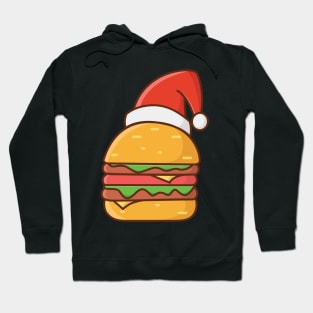 Burger with santa hat Hoodie